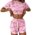 thumbnail image 4 of Womens Pajama Sets Cute Comfy Side Split Short 2 Piece Sexy Pajama Set Summer Pajamas for women Set Pink 2XL, 4 of 4