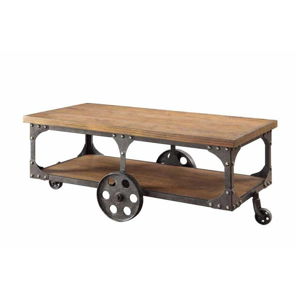 Coaster Home Furnishings Coffee Table with Casters Rustic Brown