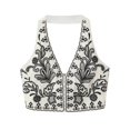 thumbnail image 2 of Conjunto de 2 piezas de moda para mujer, blusa bordada y minifalda vintage de cintura alta con cremallera lateral, conjunto de faldas elegantes para mujer, 2 of 5