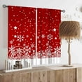 thumbnail image 2 of Christmas Kitchen Curtains, Red White Snowflake Xmas Snow Winter New Year Christmas Window Drapery Treatments for Living Room Bedroom Nursery Bathroom Home Holiday Party 2 Panels, 55x39 Inch, 2 of 5