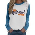thumbnail image 2 of Vedolay Oversized T Shirts Women's Casual Hoodies Long Sleeve Solid Lightweight Pullover Tops Loose Sweatshirt,Blue L, 2 of 3