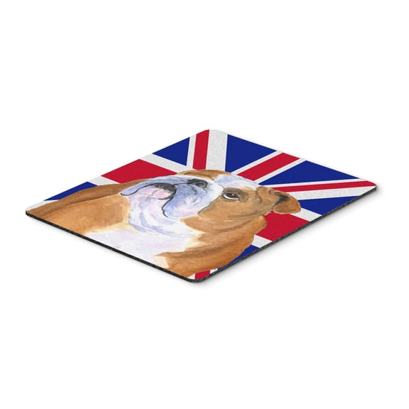 "English Bulldog with English Union Jack British Flag Mouse Pad Hot Pad or Trivet"