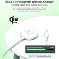 thumbnail image 5 of 25W Fast Wireless Charging Pad,Magnetic Wireless Charger Compatible with iPhone 17/16/15/14/13/12 Series & AirPods 4/3/2 Pro Portable Phone Charger with 3.3ft Cable (Adapter NOT Included), 5 of 11