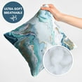 thumbnail image 3 of Americanflat 14"x14" Abstract Marble Design Throw Pillow with Premium Polyester - White and Blue, 3 of 8