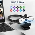 thumbnail image 4 of USB HD 1080P Video Webcam and Wide Angle Camera with Built-in Microphone and Rotatable Tripod,for Laptop Computer or Desktop PC,Great for Live Streaming.Calls.Video Conferencing(White), 4 of 8
