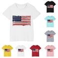 thumbnail image 1 of MKOSPLRT T-Shirt Drapeau Américain Fille Manches Courtes Col Rond T-Shirts Fête de l'Indépendance Été Vintage Étoiles et Rayures T-Shirts Graphiques, 1 of 9