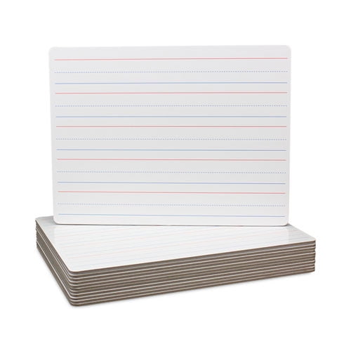 Magnetic Two-Sided Red and Blue Ruled Dry Erase Board, 12 x 9, Ruled White Front/Unruled White Back, 12/Pack Magnetic Two-Sided Red and Blue Ruled Dry Erase Board, 12 x 9, Ruled White Front/Unruled White Back, 12/Pack