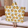 thumbnail image 5 of Cute Yellow Hedgehog Pattern Hooded Bath Towel，50"x30" for Ages 3 To 12 Kids, Quick Dry Lightweight Soft Microfiber Hood Beach Towel Cover Up for Kids, 5 of 7