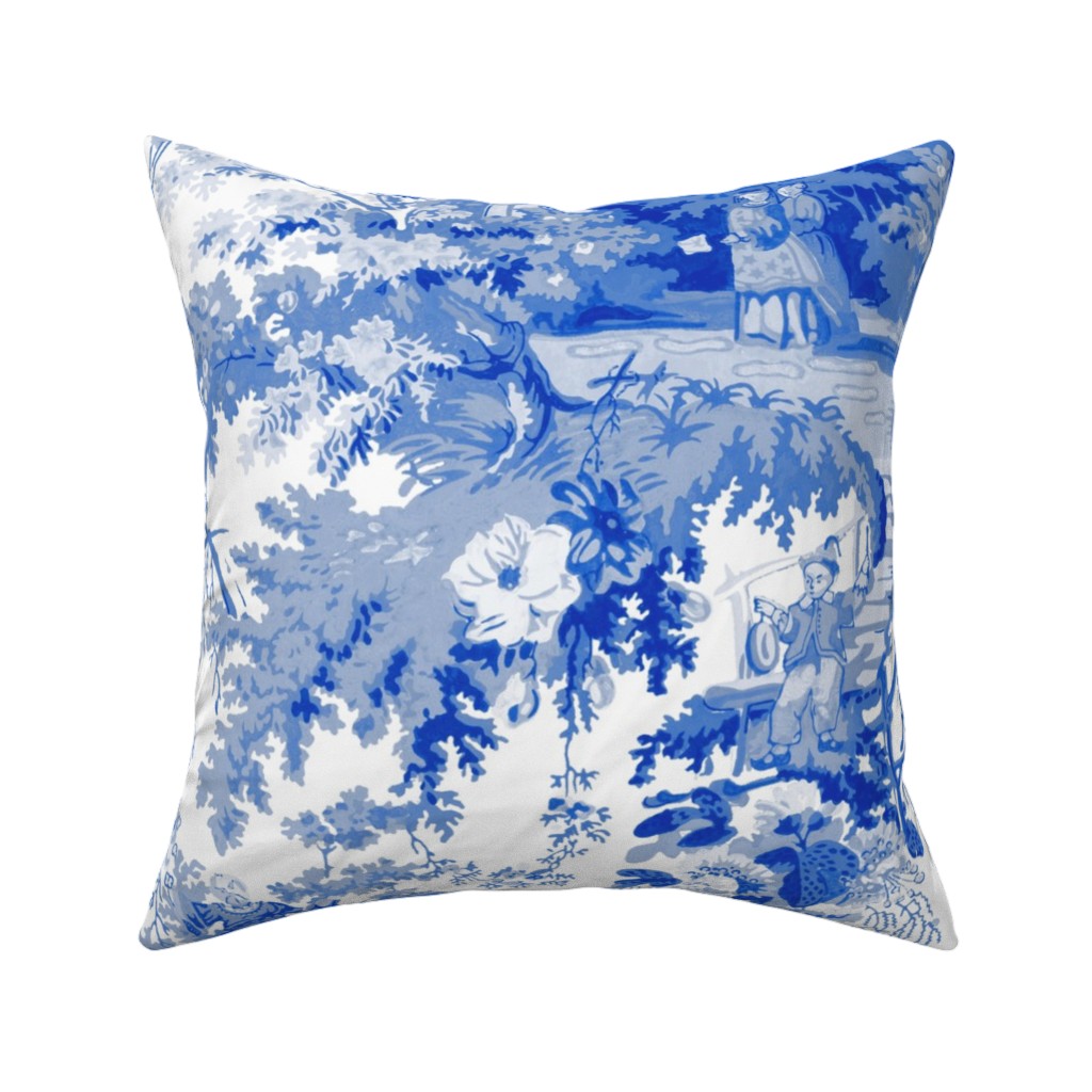 Blue And White Chinoiserie Throw Pillow Cover w Optional Insert by Roostery