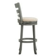thumbnail image 4 of Weston Home Shapel Ladder Back 29"H Swivel Bar Stool, Antique Grey Finish, Beige Linen, 4 of 7