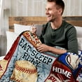 thumbnail image 3 of Baseball Blanket Gifts for Boys Girls Baseball Lovers, Super Soft Travel Bed Sofa Baseball Throw Blankets for Sport Fans Kids Adults Player Coach, 50 × 60 inch, 3 of 6