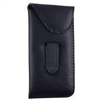 Eyeglass Pouch with Belt Clip, Protective Glasses Holder, PVC Slip-in Eyewear Sleeve with Velcro Closure - Black, 3 Pack - by Optiplix