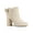 Beige, variant on Women's Boots Faux Suede Bow Decor Chunky High Heel Round Toe Side Zipper Booties Red 6.5