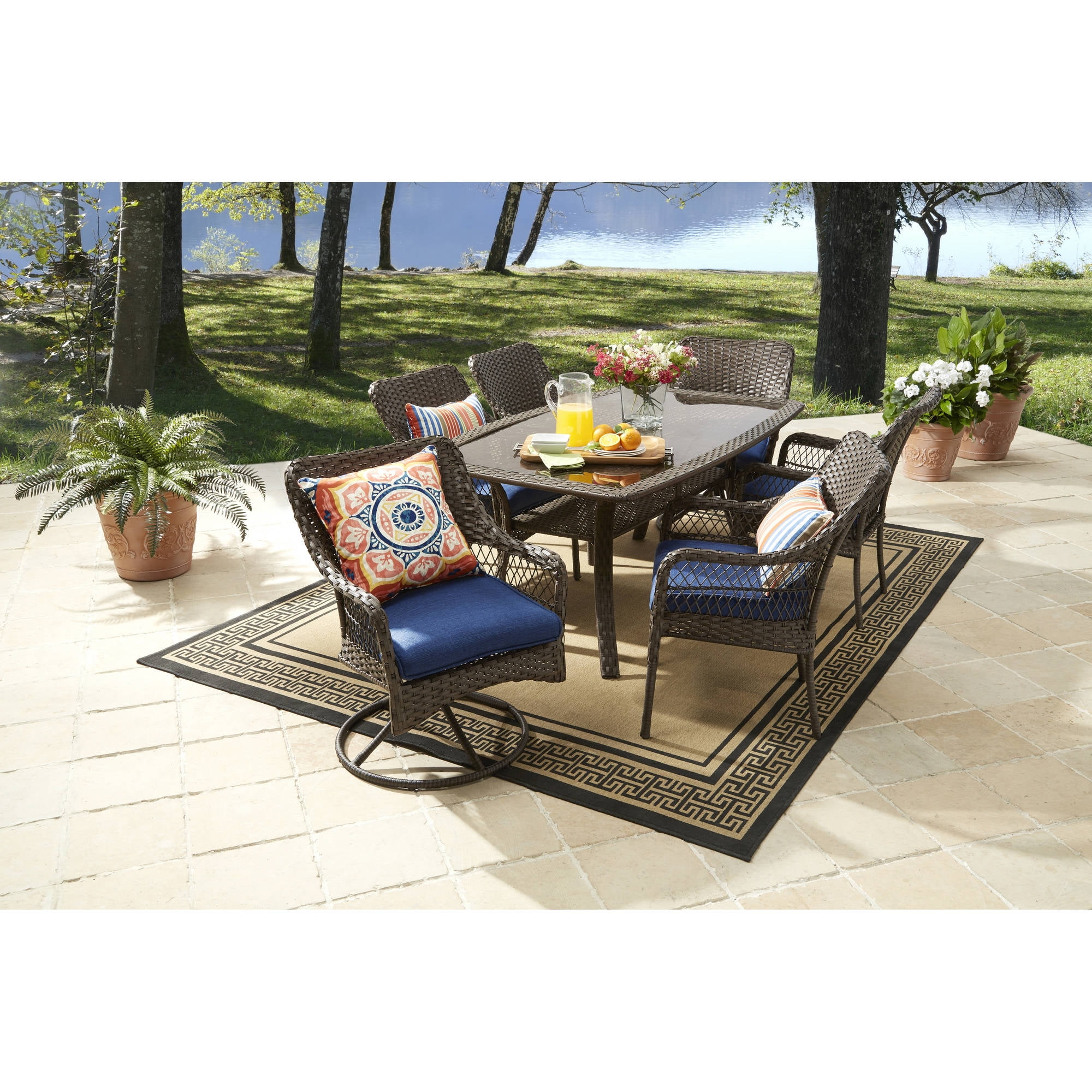 Better Homes And Gardens Colebrook 5 Piece Outdoor Dining Set Better Homes And Gardens Colebrook 7 Piece Outdoor Dining Set Blue