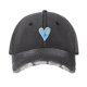 thumbnail image 1 of Gorra de béisbol con parte superior suave y ajustable con forma de corazón y agujero retro para mujer, de 54 a 60 cm de circunferencia, con ala ancha, 1 of 5