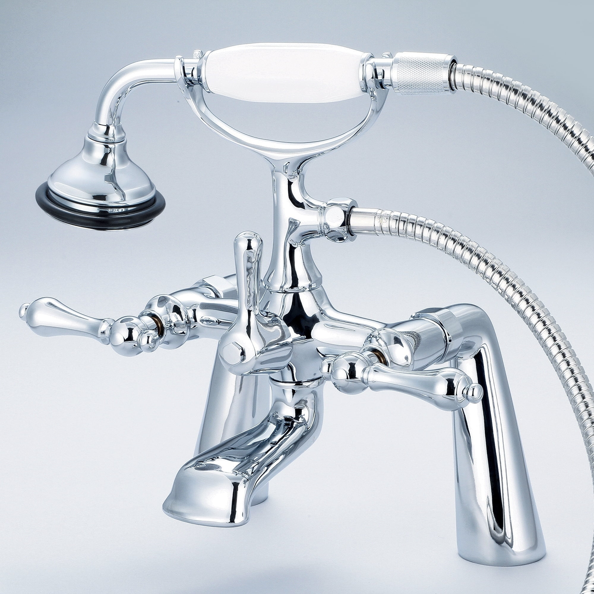 Water Creation F6000301AL 7 in. Vintage Classic Spread Deck Mount Tub Faucet Chrome, Silver Water Creation F6000301AL 7 in. Vintage Classic Spread Deck Mount Tub Faucet Chrome, Silver