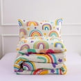 thumbnail image 4 of 3 Piece Kids Rainbow Comforter Set Cartoon Love Hearts Suns and Stars Bedding Set for Girls Boys Kids Twin Beige, 4 of 8