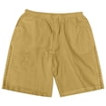 thumbnail image 5 of Bermuda Shorts for Women Knee Length Summer Casual Cotton Linen Hollow out Elastic Waist Straight Leg Shorts with Pockets, 5 of 5