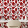 thumbnail image 2 of Ambesonne Skull Peel & Stick Wallpaper for Home, Skull Roses and Reddish Stain, 13"x36", Ruby Off White Black, 2 of 5