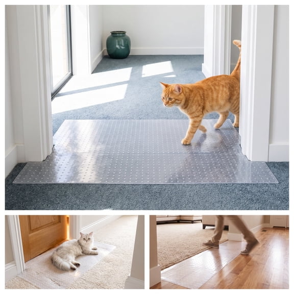 Carpet Protector for Pets - Cat Scratch Protector Mat for Doorway and Corners, Clear, 3.6 ft