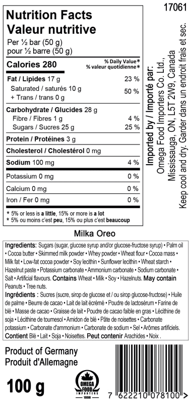 MILKA Chocolat Oreo Milka choc. lait Oreo 100g