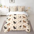 thumbnail image 3 of Manfei Kawaii Dachshund Full Size Bedding Sets, Cartoon Animal Lover Full Size Bed in a Bag, Cream Brown, Reversible, 7pcs, 3 of 6