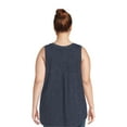 Terra & Sky Women's Plus Size Sleeveless Cotton Swing Top, Sizes 0X4X