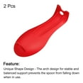 thumbnail image 3 of Uxcell 9.25" x 3.86" Heat Resistant Silicone Spoon Rest Kitchen Utensil Holder, Red 2Pack, 3 of 6