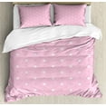 thumbnail image 1 of Pink Polka Dots Duvet Cover Set King Size, Brushed Little Round Shapes Big and Small Irregular Repetitive, 3 Piece Bedding Set with 2 Pillow Shams, Baby Pink and White, by Ambesonne, 1 of 3