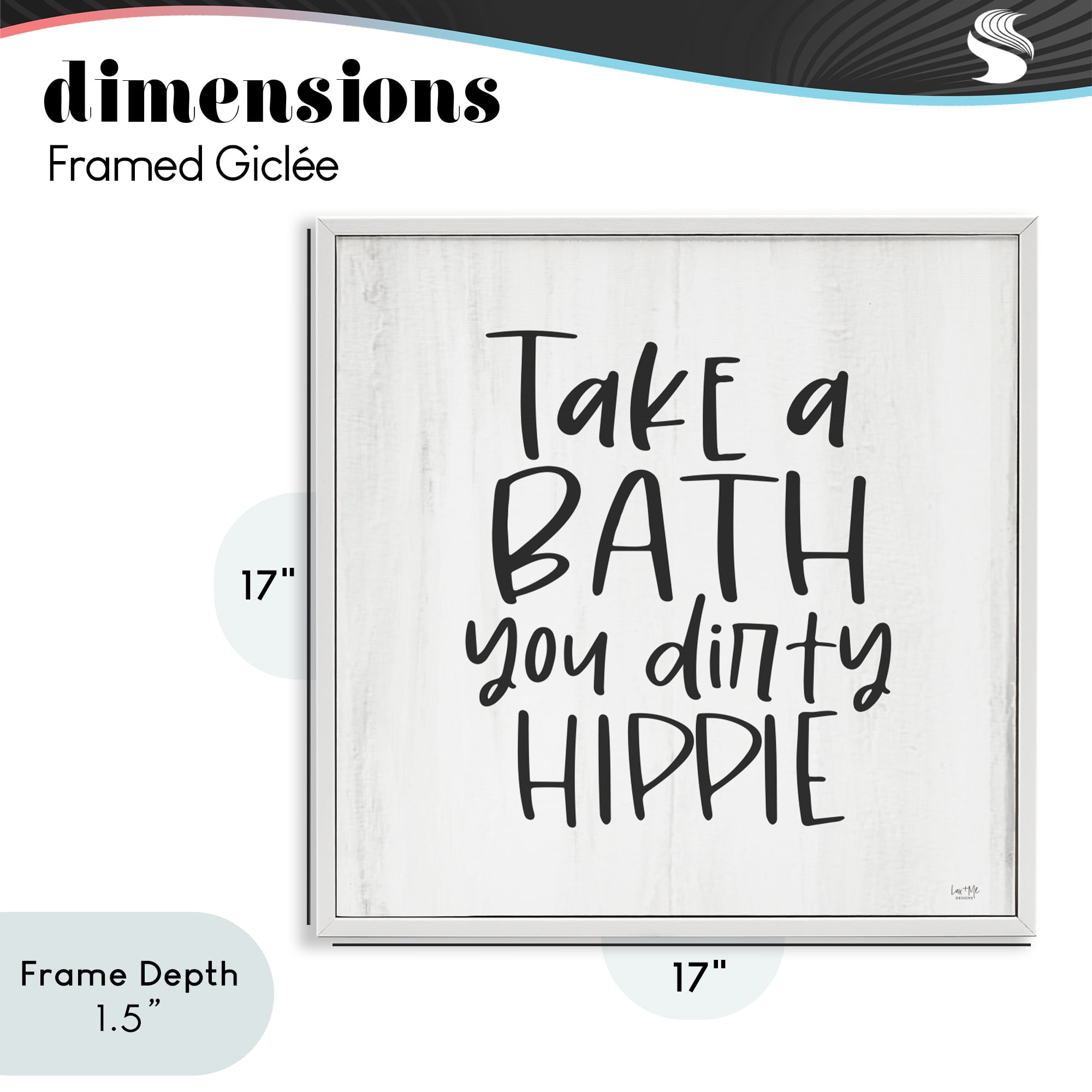 Stupell Industries Take A Bath Dirty Hippie White Framed Giclee Art, design by Lux + Me Designs