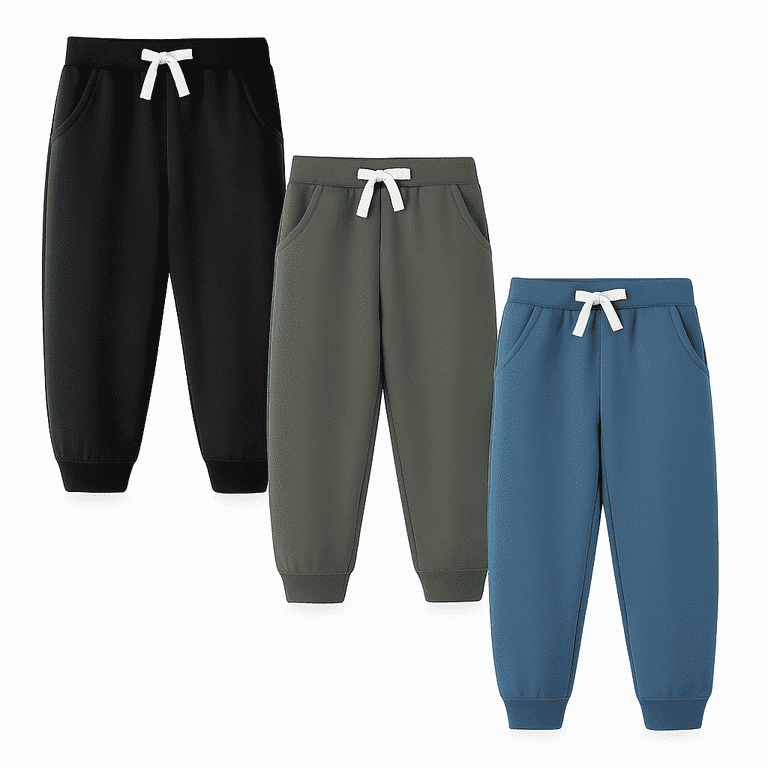 HILEELANG Toddler Boys Cotton Jogger Sweatpants 3-Pack photo 3