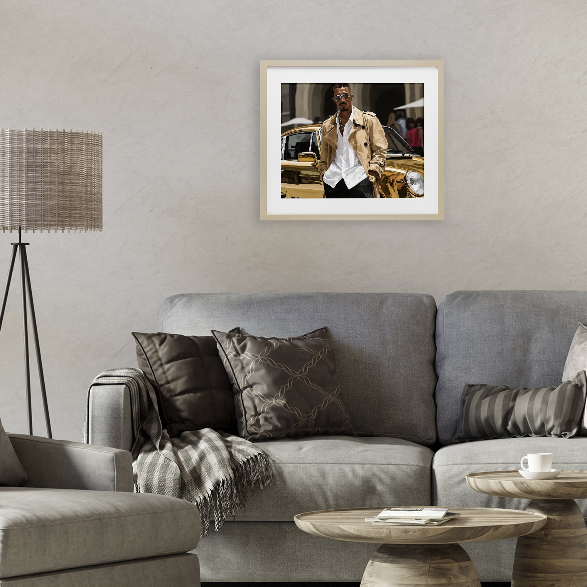 Stupell Industries Classy Gilded Sportscar & Driver Birch Framed Print Under Glass, design by Franklyn Gregory