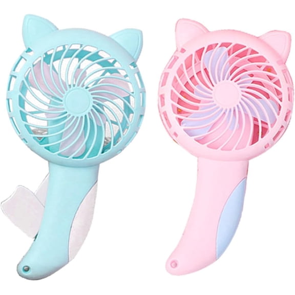 Cartoon Manual Press Fan, Handheld Mini Cooling Fan for Travel & Outdoor, Random Color1pcs
