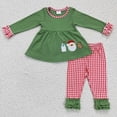 thumbnail image 2 of Ropa de dormir de algodón con bordado de Papá Noel para niña, conjunto de pantalones a cuadros, conjunto para niño de pijama de niño, 2 of 2