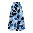 thumbnail image 3 of Yucgh Women's Floral Print Midi Skirt with Drawstring Elastic Waist, Casual Bohemian Skirt, A-line Summer Skirt with Pockets,Blue,M, 3 of 7