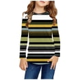 thumbnail image 2 of WRKEKC Girls Long Sleeve Shirts, Girls' Long Sleeve Tees, Girls' Fall Casual Long Sleeve Striped Print Cute Crew Neck Long Sleeve Blouses T-Shirt, 2 of 5