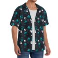 thumbnail image 2 of Fotbe Animal Footprints Camisa Estampada de Manga Corta para Hombre, Casual de Verano, Estilo Playero, Sin Arrugas-Medium, 2 of 5