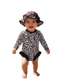 thumbnail image 3 of Tiijoy Girls Cute Ruffle Long Sleeve Rash Guard One Piece Swimsuit UPF 50+ Bathing Suit, 3 of 3