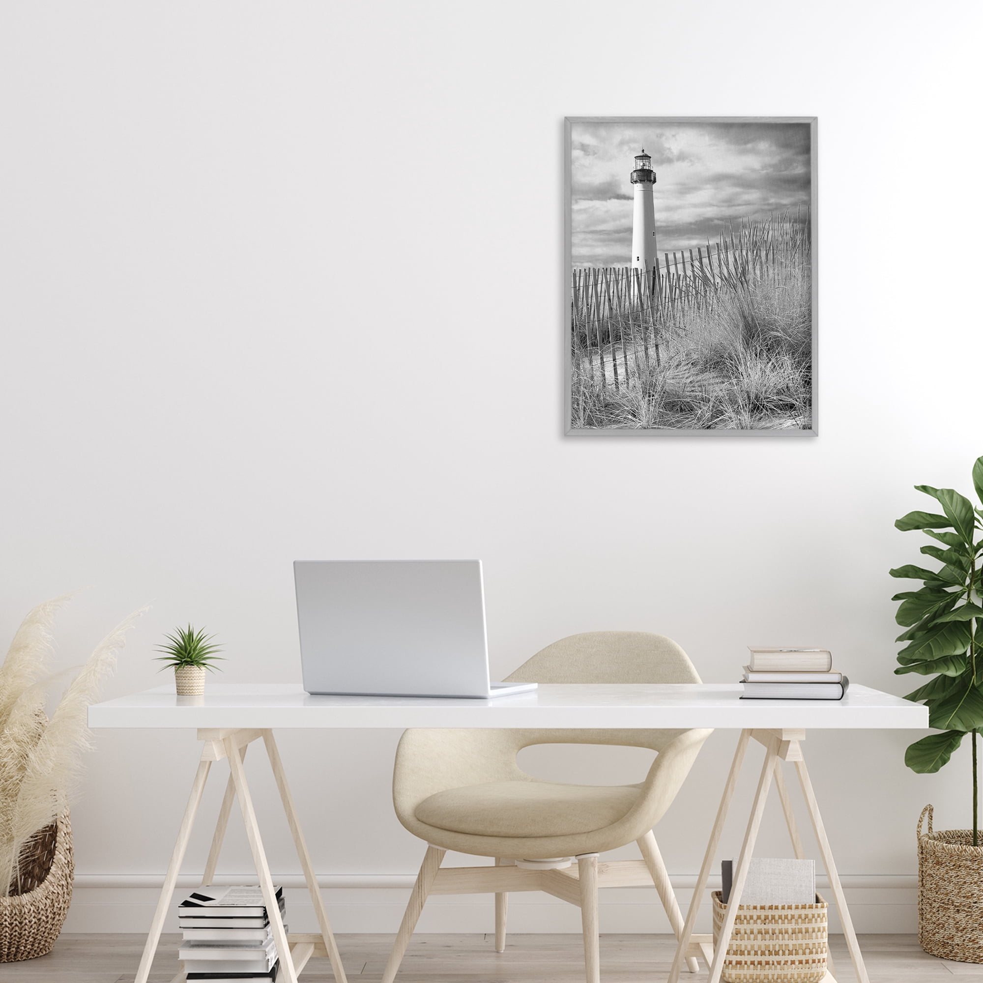 Stupell Industries Cape May Lighthouse View Gray Framed Giclee Art, design by MJ Photography
