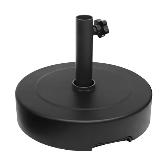 Tierra Verde 14.75" x 3.6" H Round Umbrella Base, Low Profile Easy-Fill Stand, Black