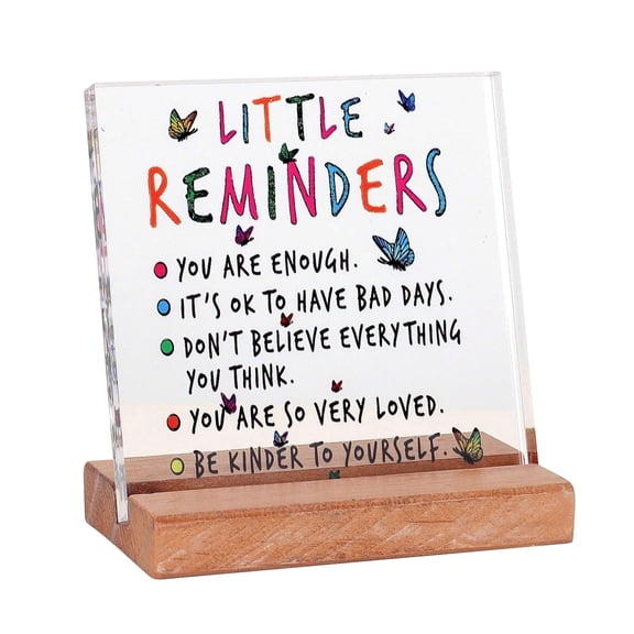 Inspirational Motivational Gifts Desk Sign Decor Positive Quotes You Are Amazing Acrylic Plaque Table Signs with Wooden Stand for Home Office Desk Shelf