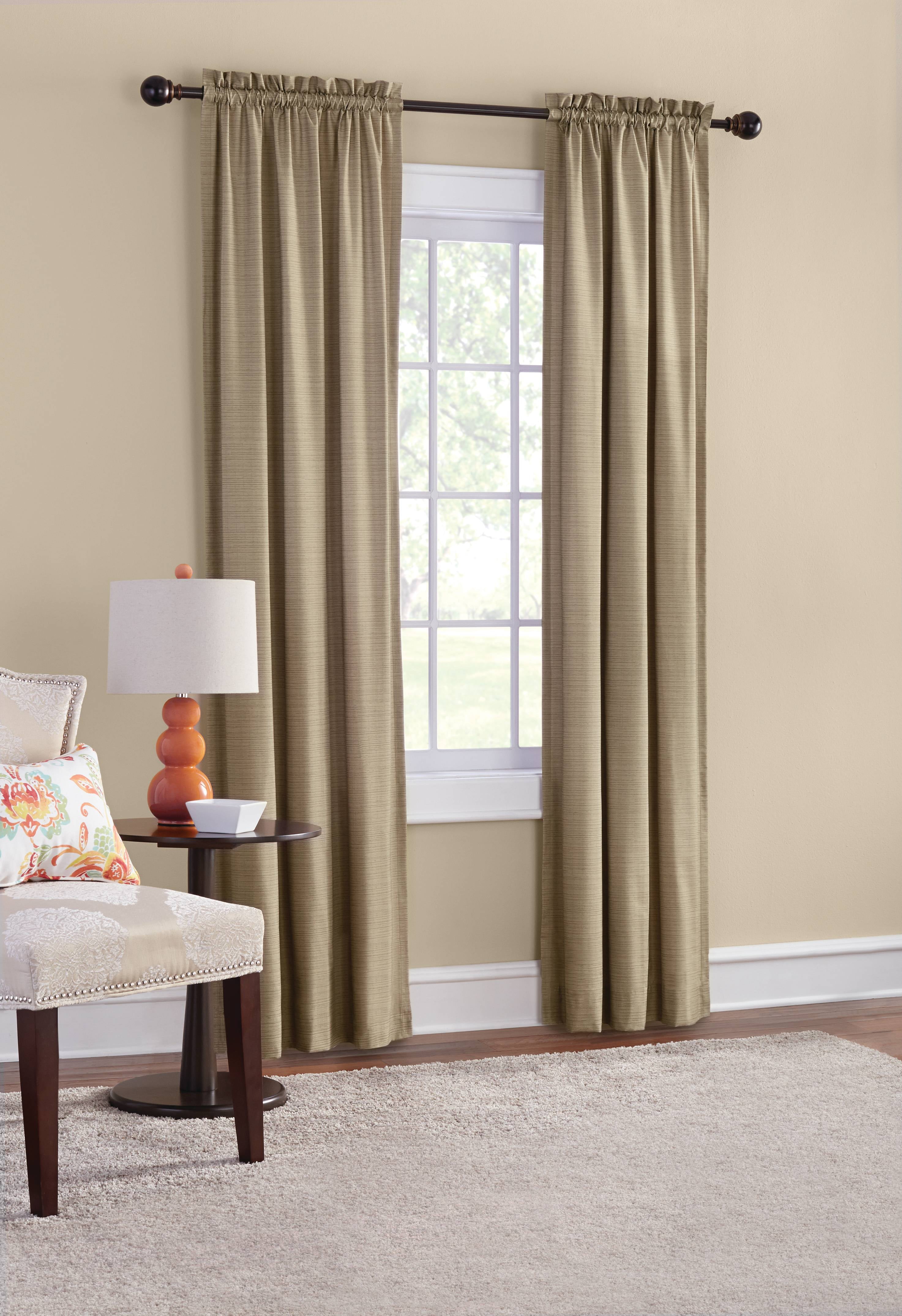 Mainstays Room Darkening Threaded Print Curtain Panel Pair ...