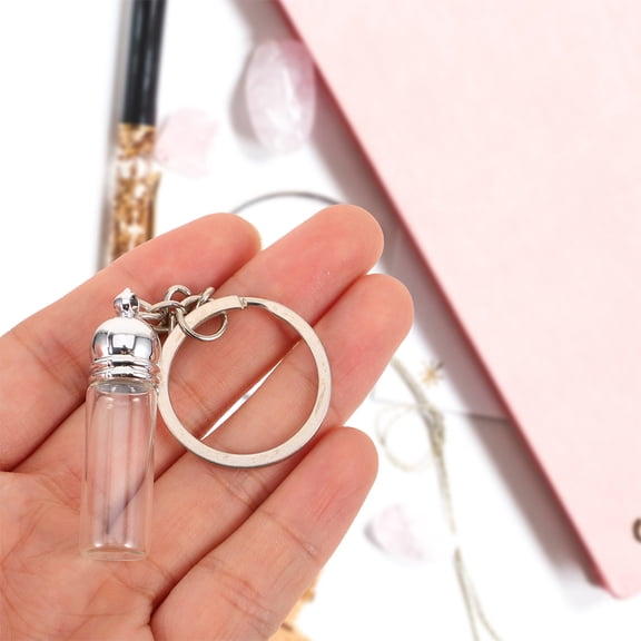 TAILTOSS 2Pcs Glass Pendant Keychains Decorative Bottle Charm for Backpack Purse Accessories