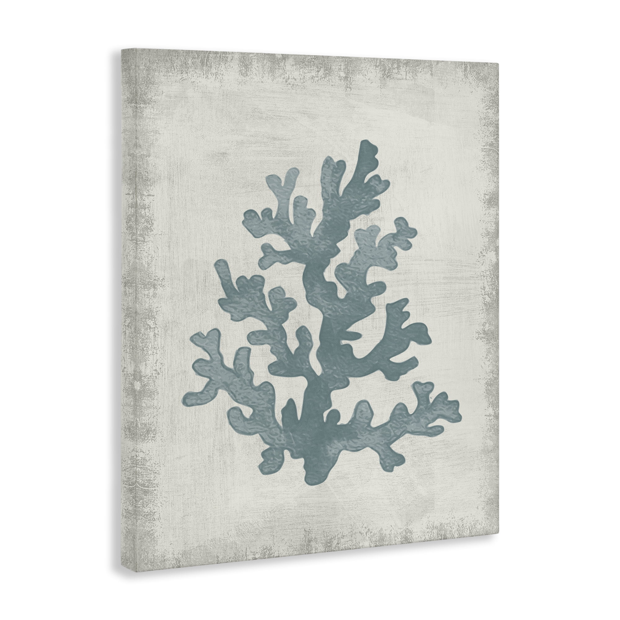 Stupell Industries Blue Coral Form Nautical & Beach Painting Wrapped Canvas Art Print Wall Art, 24 x 30