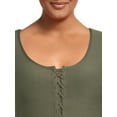 thumbnail image 4 of No Boundaries Juniors Plus Size Lace Up Front Top, 4 of 5