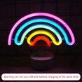 thumbnail image 3 of Neon Sign LED Rainbow-shaped Neon Light Battery/USB Powered Colorful Neon Lamp with Holder Base Rainbow Nightlight Decorative, 3 of 8