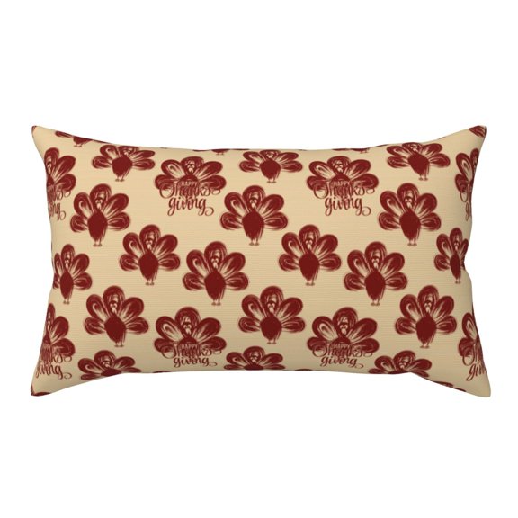 Kdxio Thanksgiving Sketch Turkey Pattern Pillowcase with Envelope Closure,20" x 36" Pillow Cases,Gifts for Men or Women-No pillow