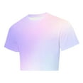 thumbnail image 5 of Cropped T-Shirt for Men Round Neck Tee Short Sleeve Tops Gradient Short Sleeve Tees Quick Dry Ultra Soft Tunic Blouses Trends Lightweight T Shirts Golf Joggers Blouse, 5 of 7