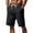 Black, variant on Men's Summer Beach Linen Shorts Summer Elastic Waist Drawstring Shorts Lightweight Casual Shorts