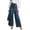 *Blue, variant on Women's Loose Long Denim Pant Look Culottes with Button Trim,Trendy Skirt Pants Light Blue,Womens Plus S